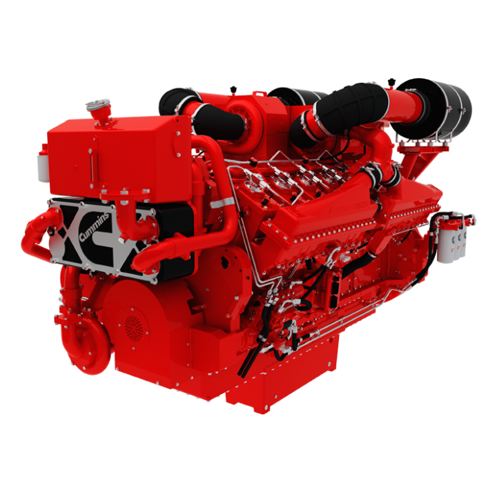 A vibrant red electric motor drive.